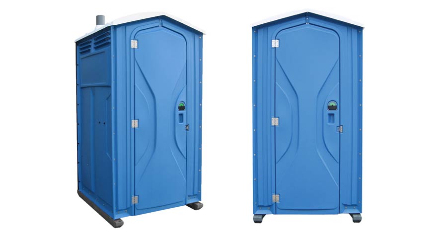 Long-term porta potty units on site in Bay City, Michigan